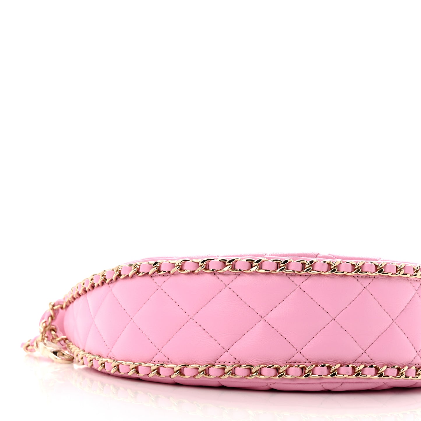 Lambskin Quilted Small Hobo Bag Pink