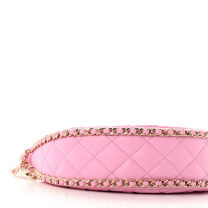 Chanel Lambskin Quilted Small Hobo Bag Pink 9 of 10