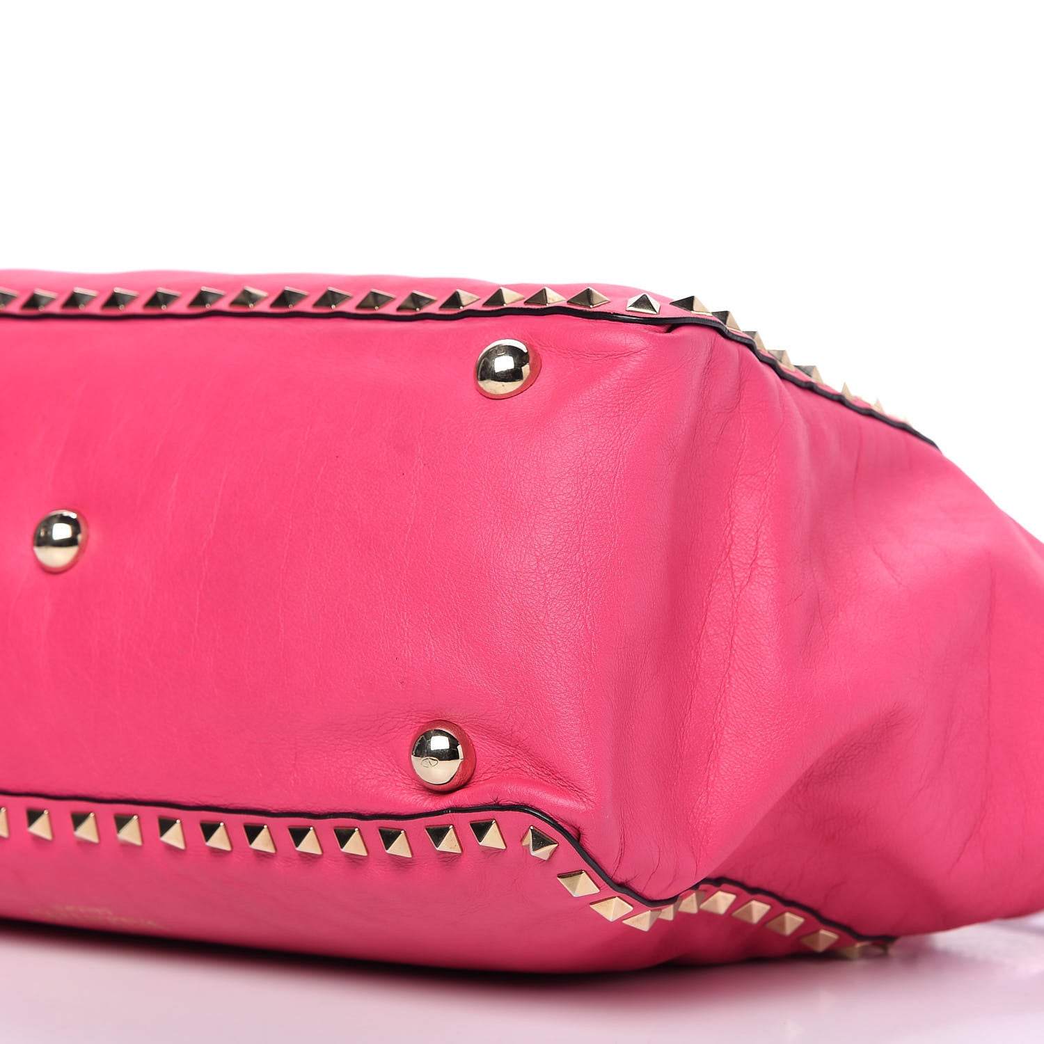 Valentino Garavani Vitello Medium Rockstud Tote Pop Fuxia 8 of 10