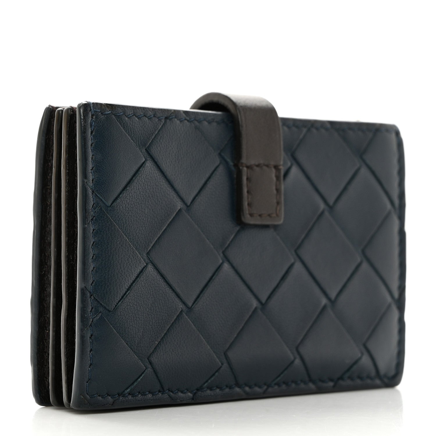 Bottega Veneta Nappa Intrecciato Accordion Card Holder Deep Blue Fondant 2 of 7