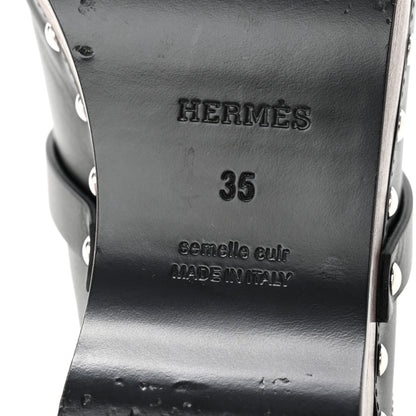 Hermes Calfskin Carlotta Mules 35 Black 7 of 10