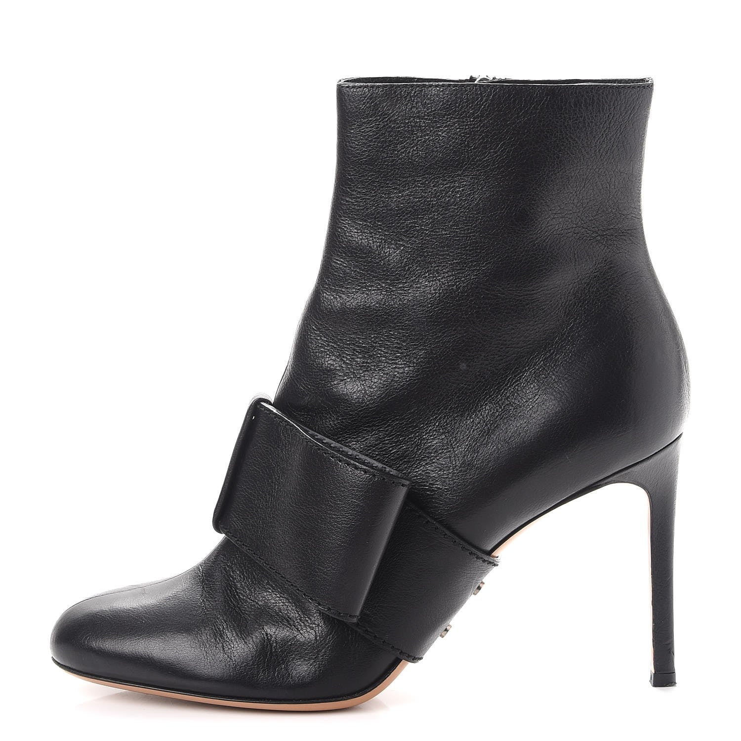 Valentino Garavani Calfskin Bow Ankle Boots 40.5 Black 1 of 14