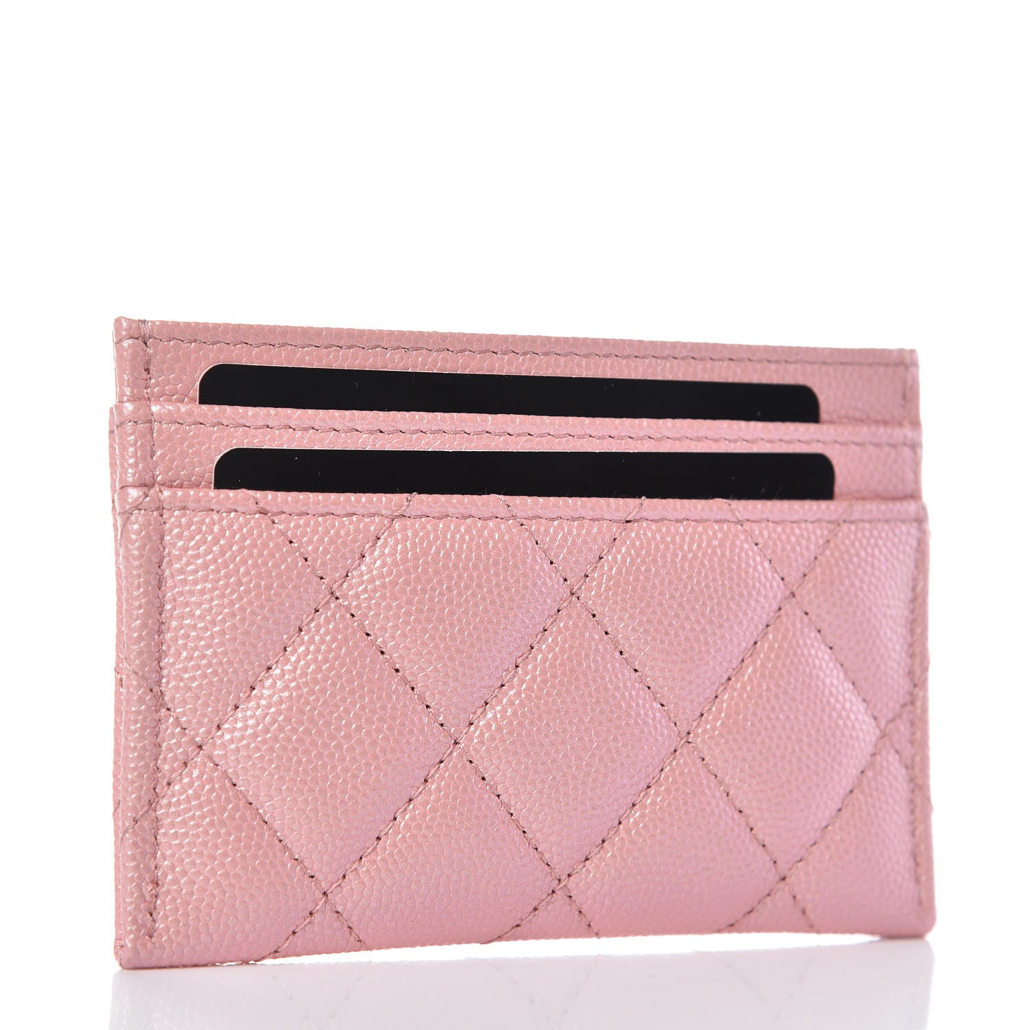 Chanel Iridescent Caviar Quilted Card Holder Pink 3 of 9