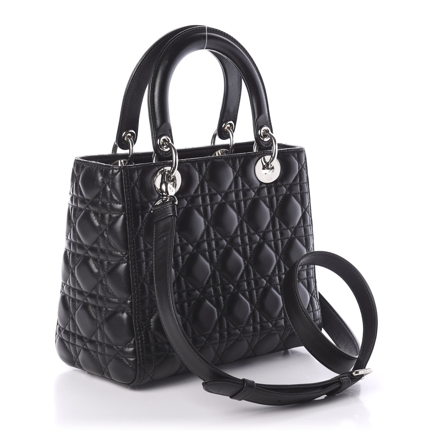 Christian Dior Lambskin Cannage Medium Lady Dior Black 5 of 11