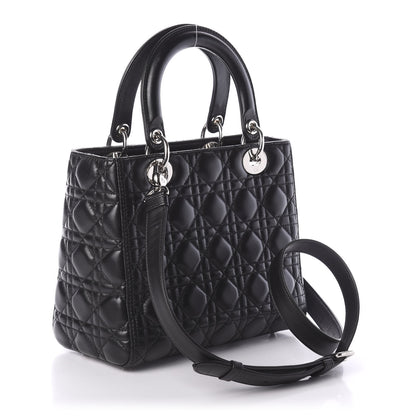 Christian Dior Lambskin Cannage Medium Lady Dior Black 5 of 11