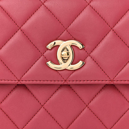 Chanel Lambskin Quilted Small Trendy CC Flap Dual Handle Bag Dark Pink 8 of 10