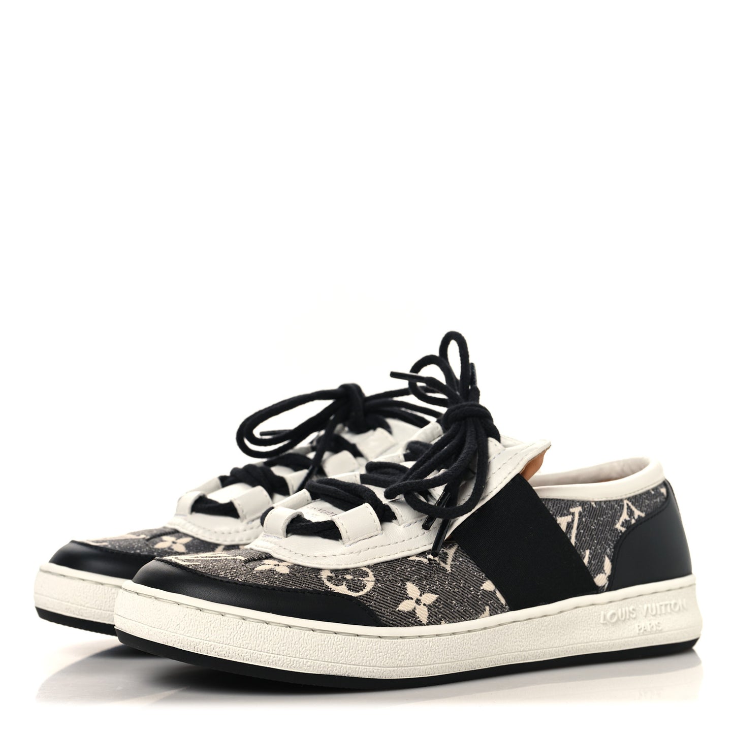 Denim Monogram Lous Sneakers 37 Gray
