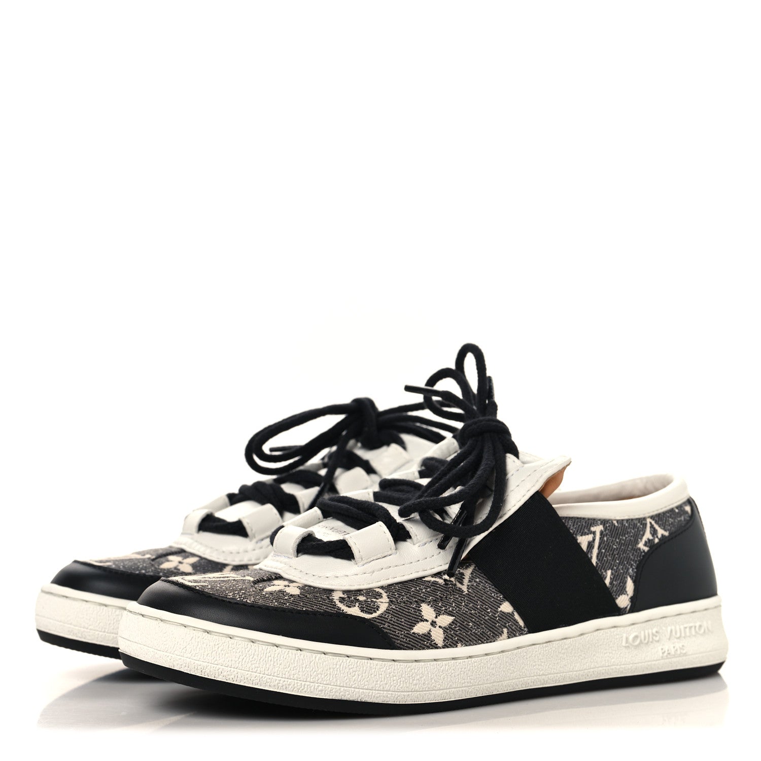 Louis Vuitton Denim Monogram Lous Sneakers 37 Gray 4 of 9
