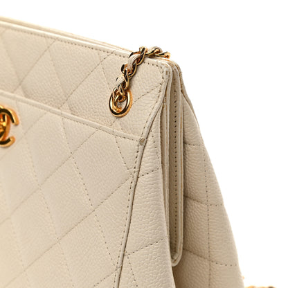 Chanel Caviar Quilted Small Chain Shoulder Bag White 14 of 17