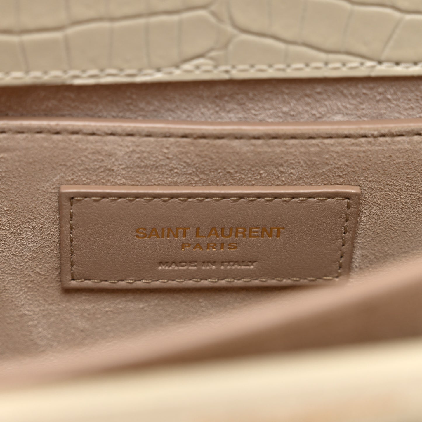 Calfskin Crocodile Embossed Medium Monogram Sunset Blanc Vintage