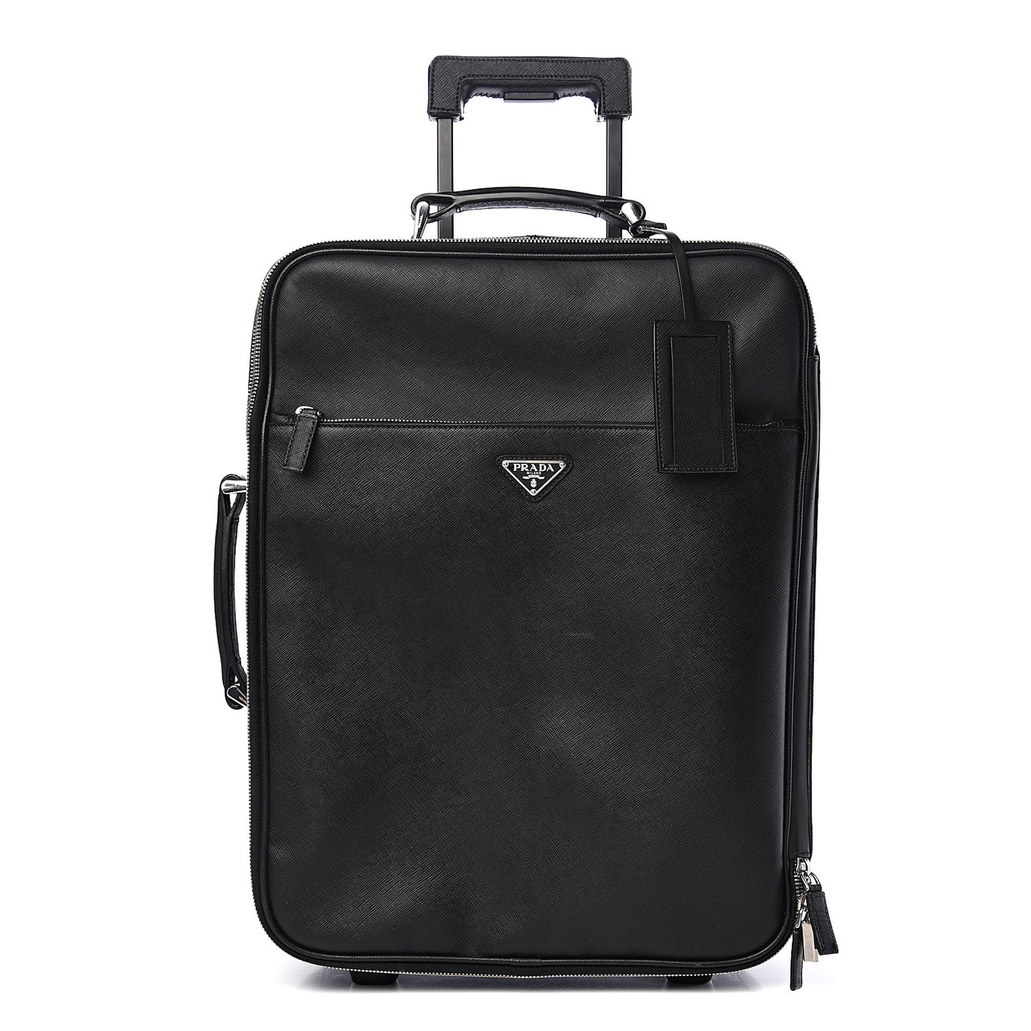 Saffiano Travel Trolley Luggage Black