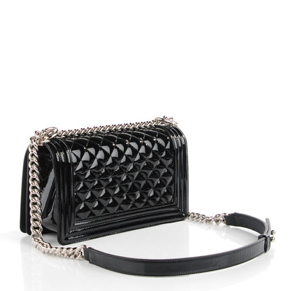 Chanel Patent Calfskin Quilted Medium Plexiglass Boy Flap Black 3 of 9
