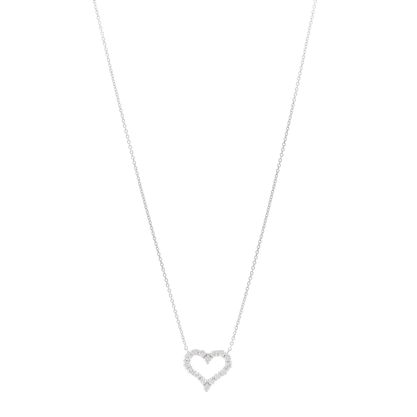 Platinum Diamond Small Heart Pendant Necklace