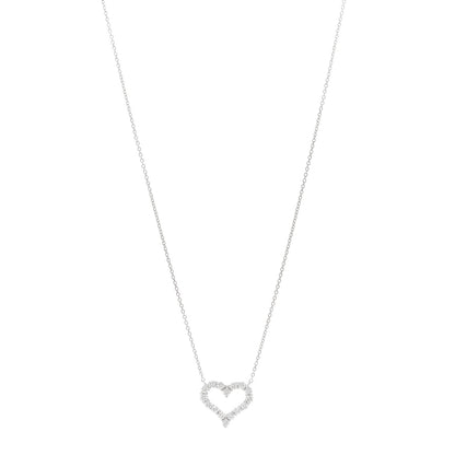 Tiffany Platinum Diamond Small Heart Pendant Necklace 1 of 4