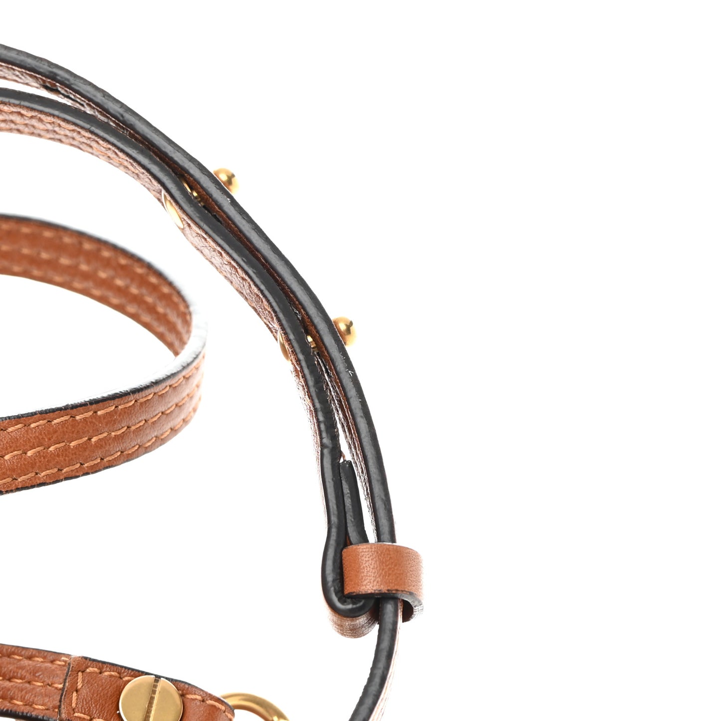 Calfskin Suede Medium Nile Bracelet Bag Caramel