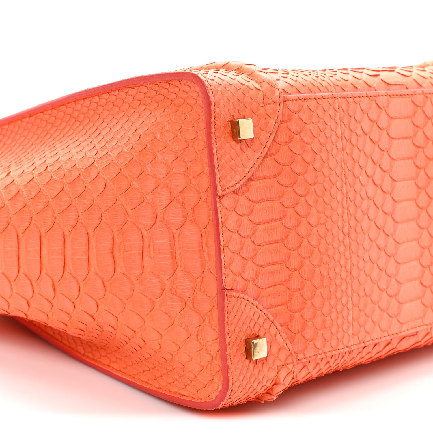 Celine Snakeskin Mini Luggage Orange 8 of 11