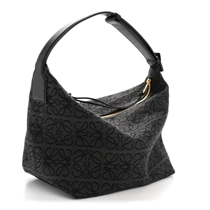 Loewe Jacquard Anagram Calfskin Medium Cubi Bag Anthracite Black 3 of 12