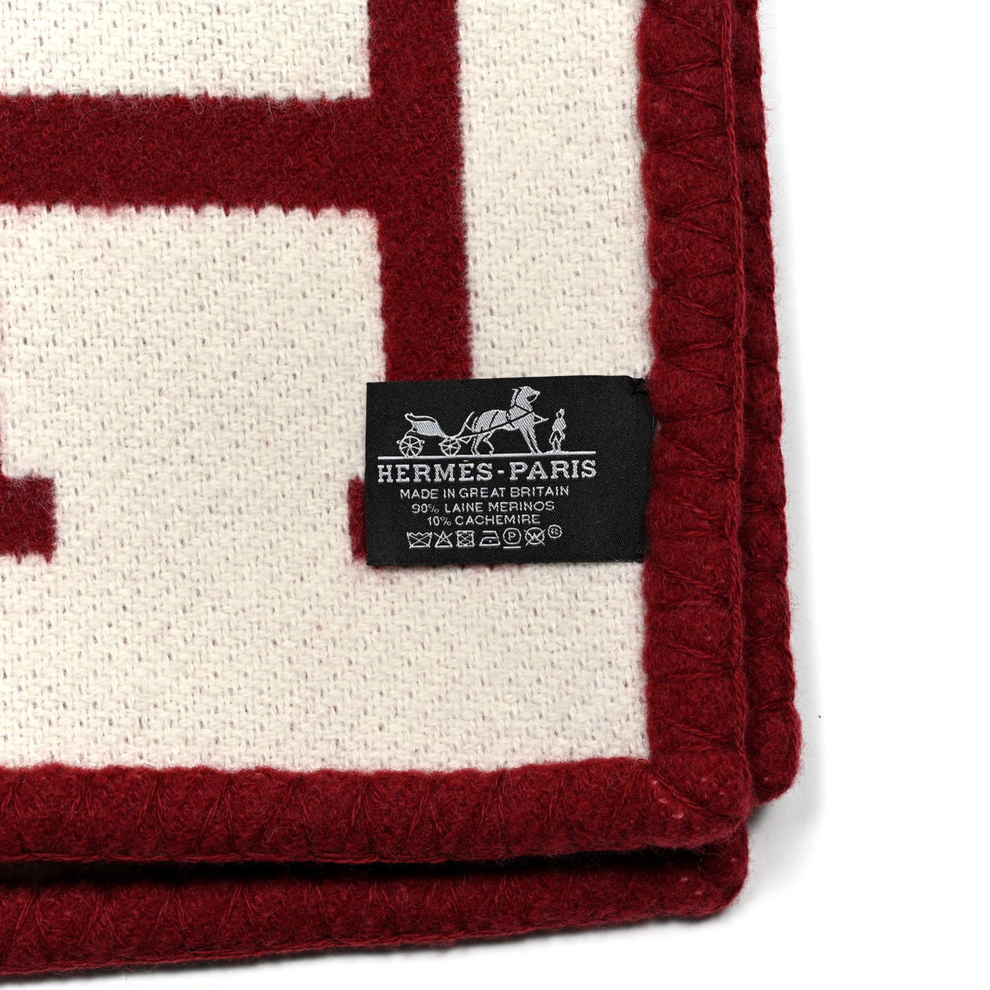 Wool Cashmere Avalon III Blanket Ecru Rouge H