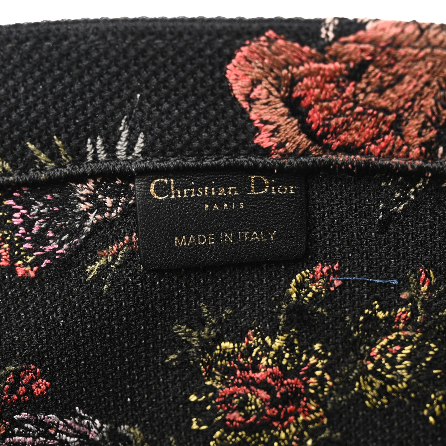 Canvas Jardin Botanique Embroidered Large Book Tote Black Multicolor