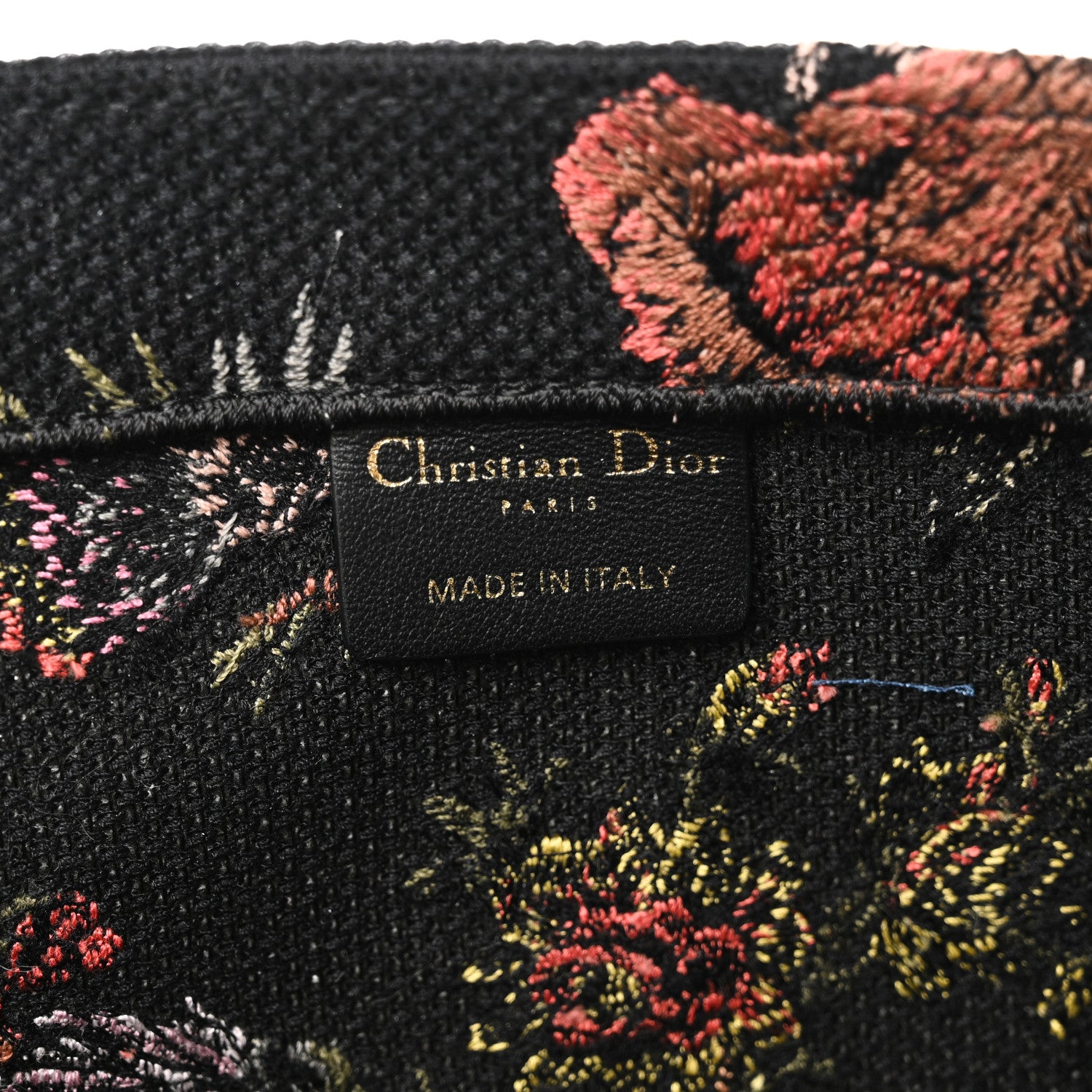 Christian Dior Canvas Jardin Botanique Embroidered Large Book Tote Black Multicolor 6 of 10
