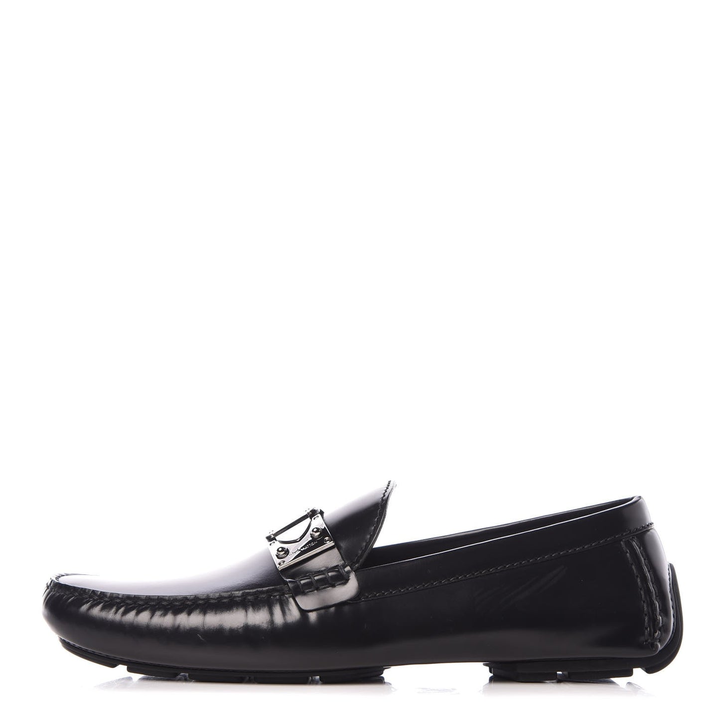 Calfskin Racetrack Moccasin Loafers 10.5 Black