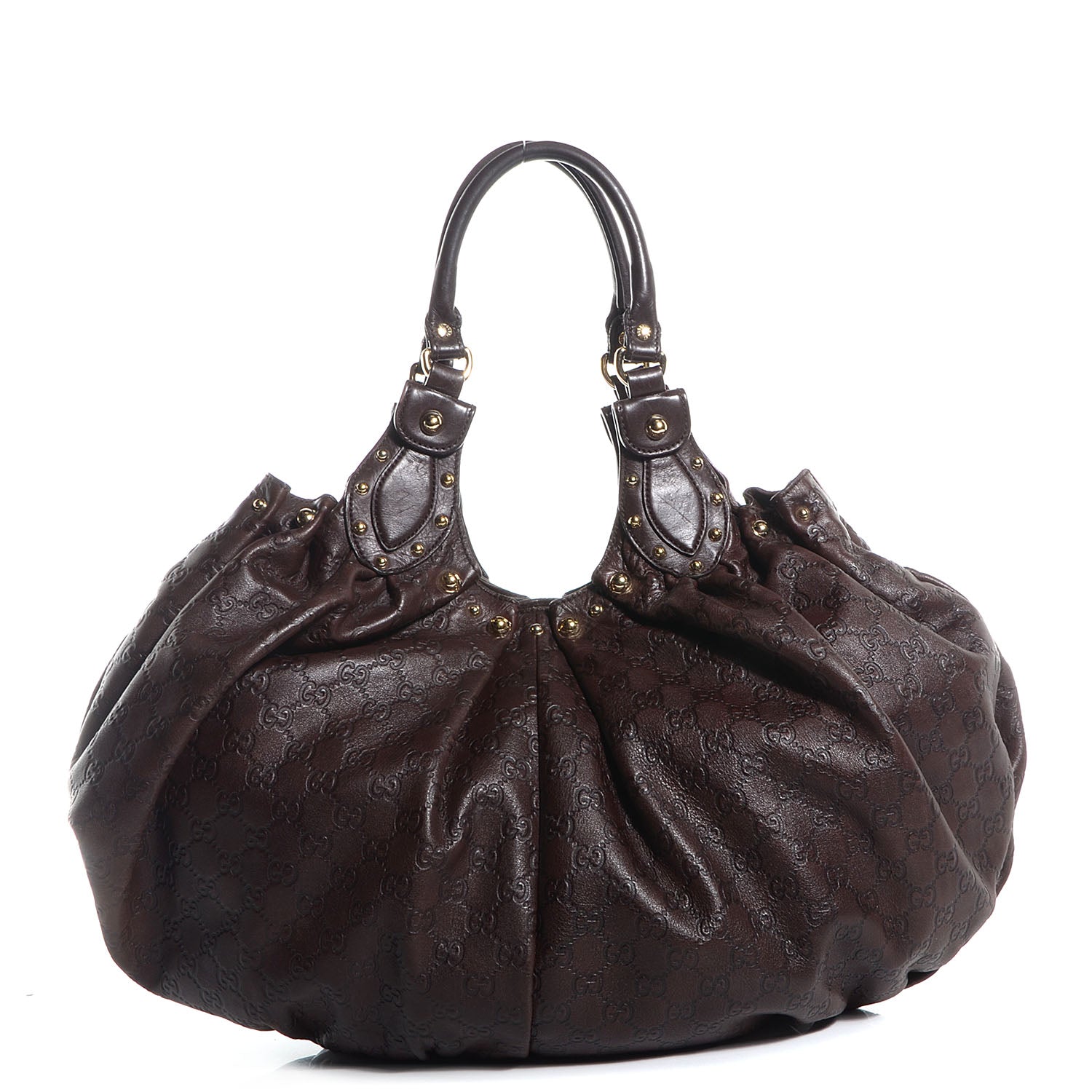 Gucci Guccissima Studded Pelham Shoulder Bag Brown 1 of 7