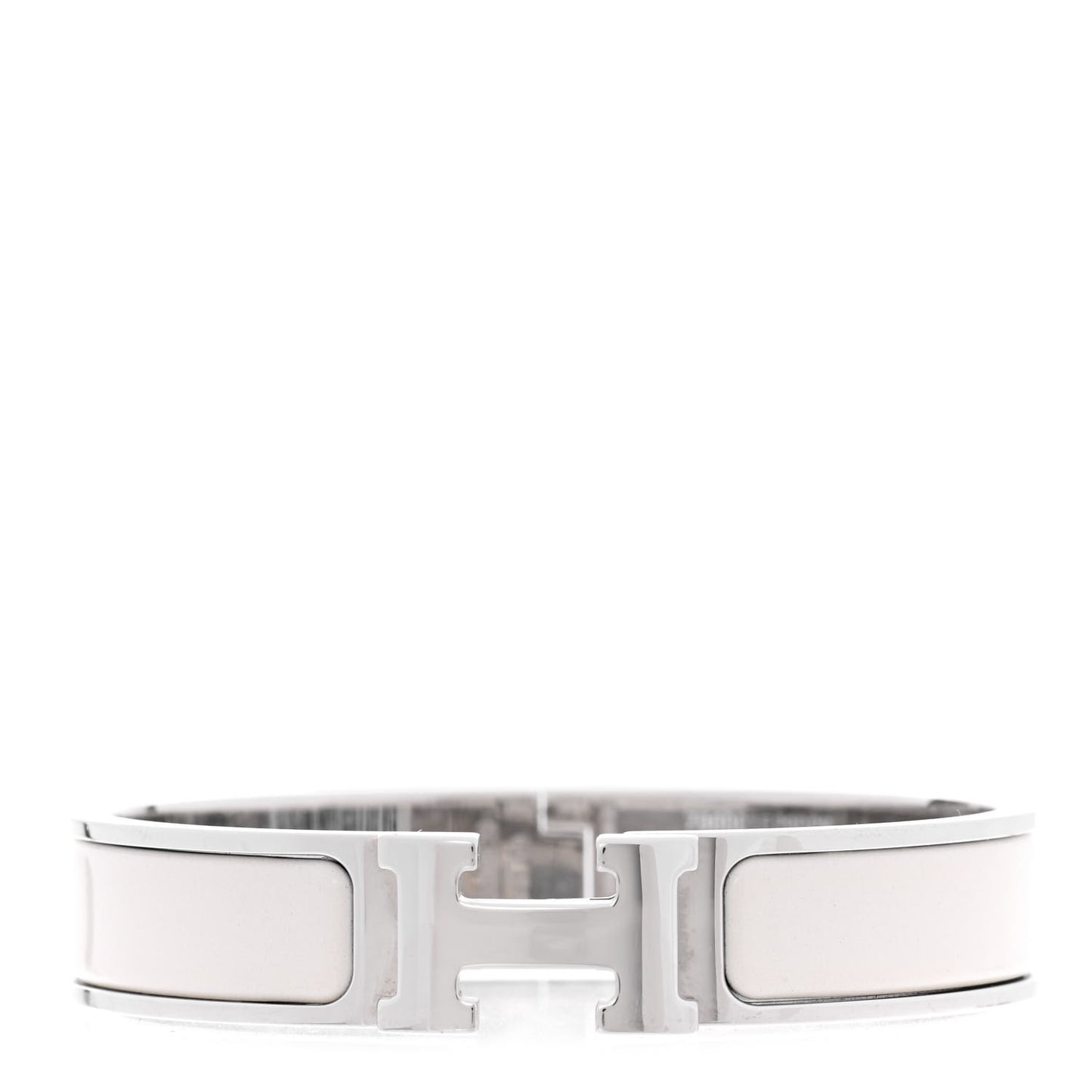 Enamel Narrow Clic Clac H Bracelet PM Pannacotta