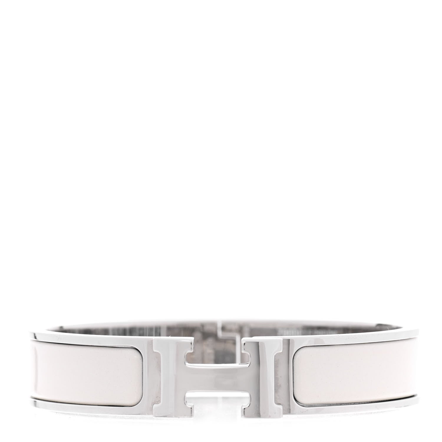 Hermes Enamel Narrow Clic Clac H Bracelet PM Pannacotta 1 of 4