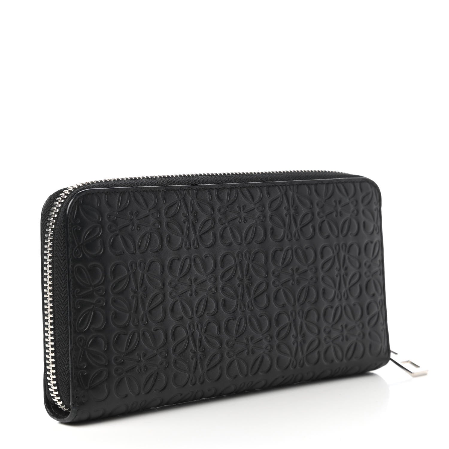 Loewe Calfskin Embossed Repeat Zip Wallet Black 3 of 9