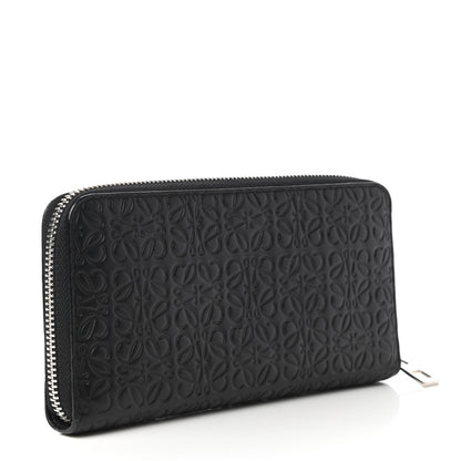 Loewe Calfskin Embossed Repeat Zip Wallet Black 3 of 9