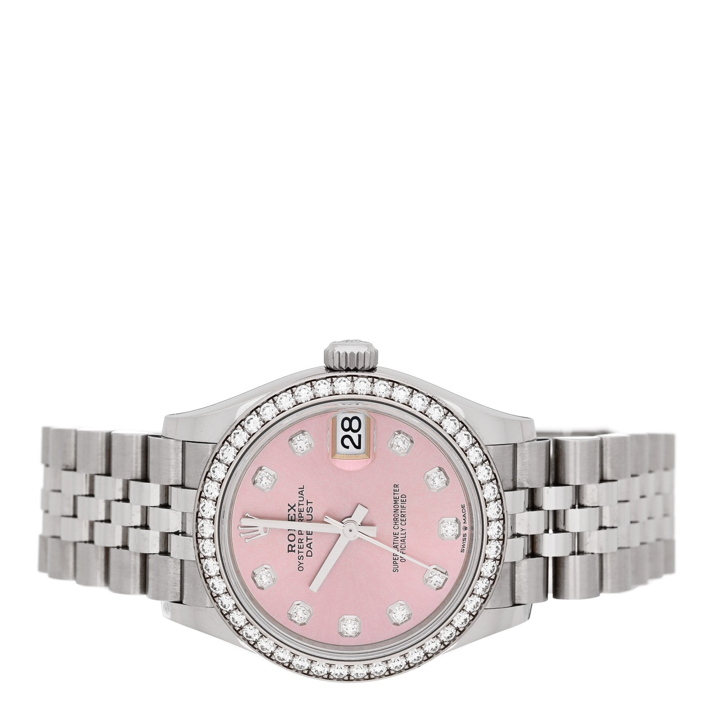 Stainless Steel 18K White Gold Diamond 31mm Oyster Perpetual DateJust Watch Pink 278384RBR