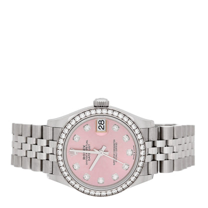 Rolex Stainless Steel 18K White Gold Diamond 31mm Oyster Perpetual DateJust Watch Pink 278384RBR 2 of 5