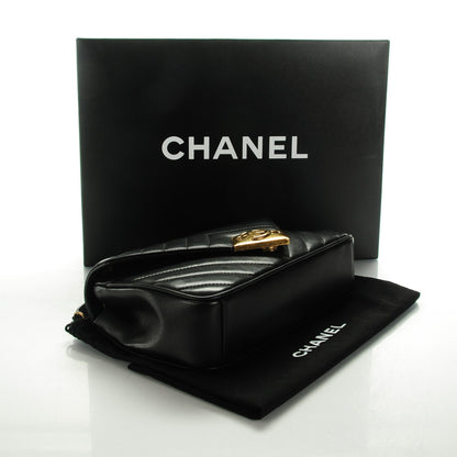Chanel Lambskin Chevron Quilted Small Pyramid CC Flap Black 4 of 8