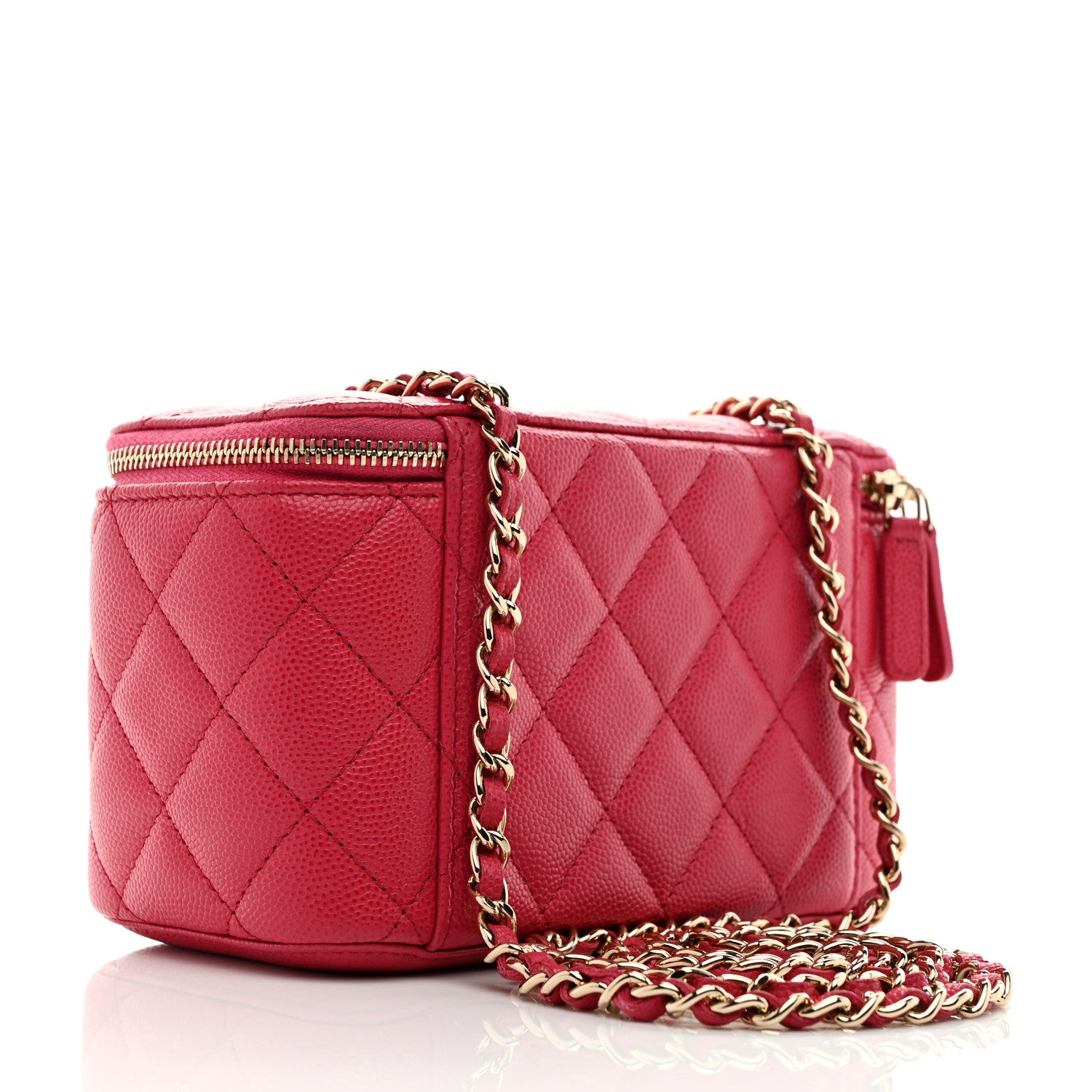 Chanel Caviar Quilted Small Vanity Case With Chain Pink 2 of 12