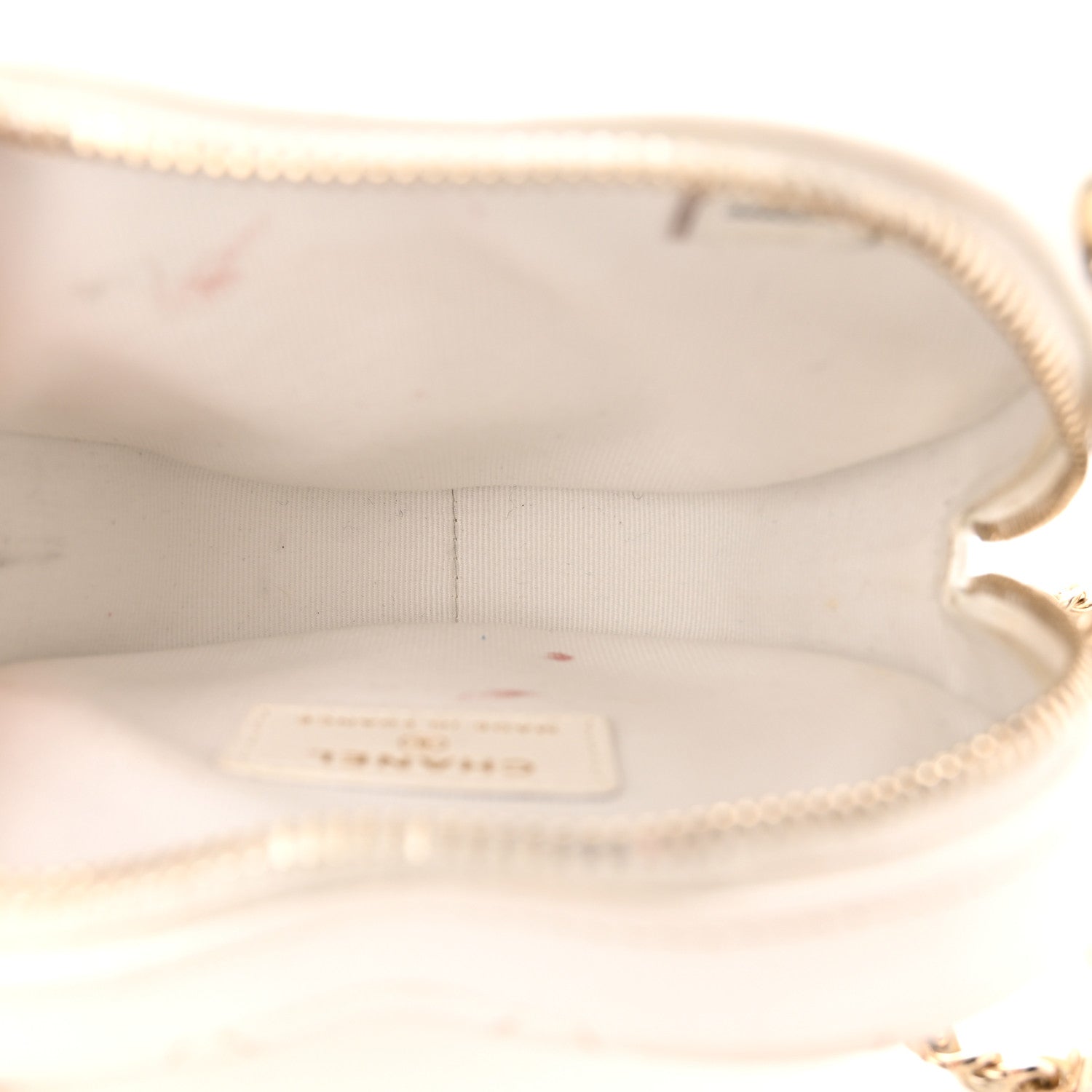 Chanel Lambskin Quilted CC In Love Heart Clutch With Chain White 5 of 12