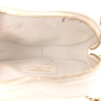 Chanel Lambskin Quilted CC In Love Heart Clutch With Chain White 5 of 12