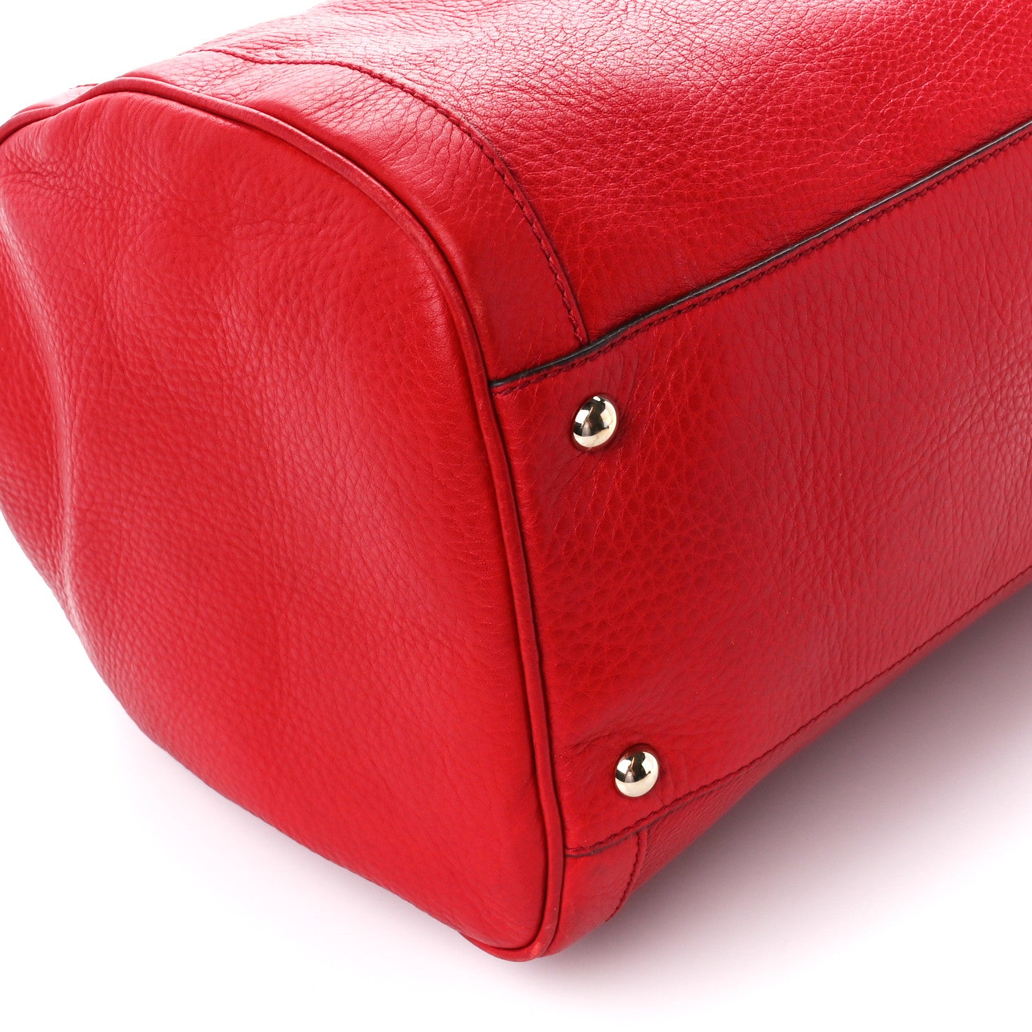 Gucci Pebbled Calfskin Medium Soho Boston Red 11 of 14