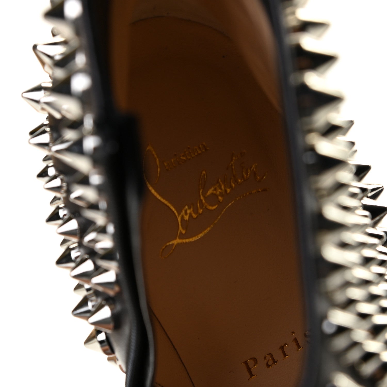 Christian Louboutin Calfskin Louise Capet Spikes 85 Boots 37 Black Silver 5 of 9