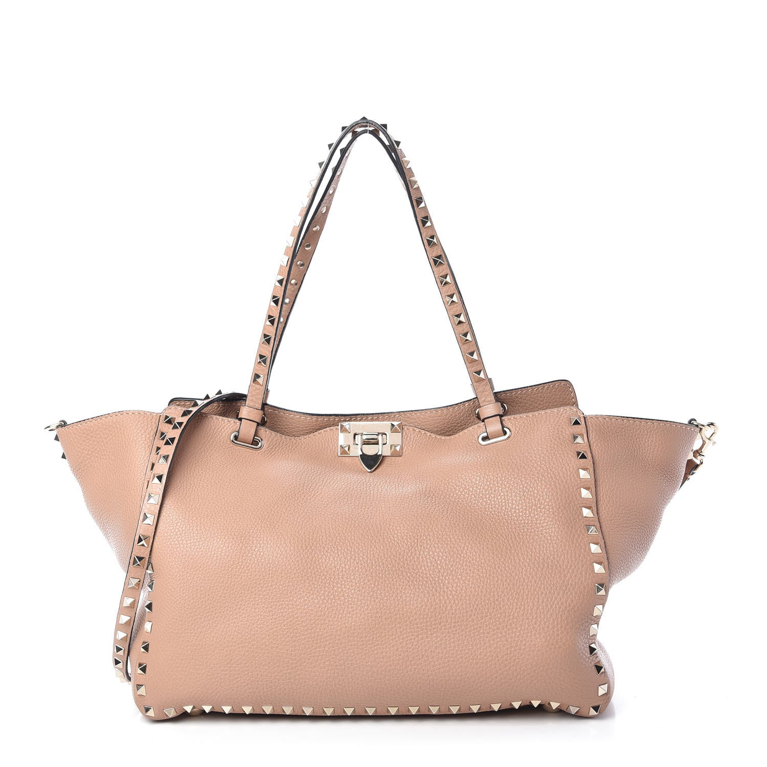 Valentino Garavani Pebbled Calfskin Medium Rockstud Tote Skin Sorbet 1 of 9