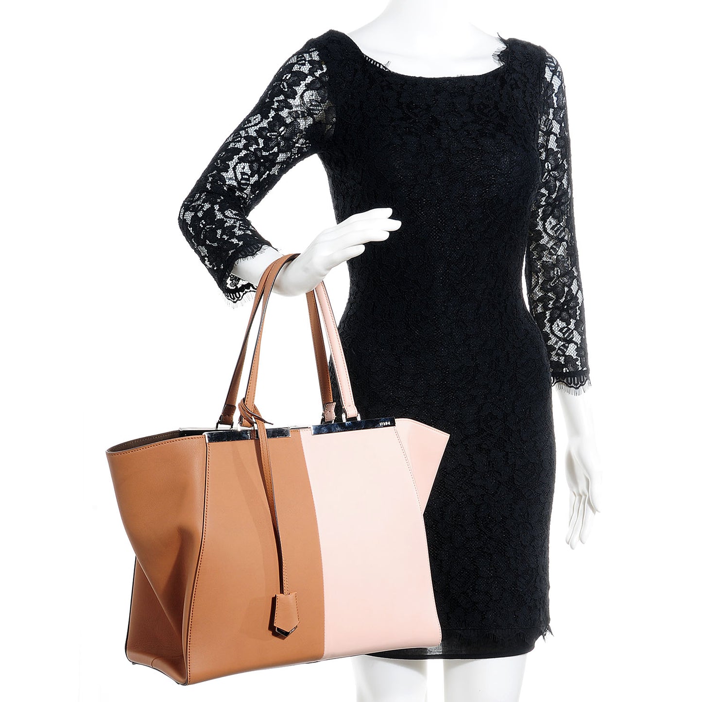 Vitello Bi-Color Large 3Jours Tote Orzo Rosa Plaster