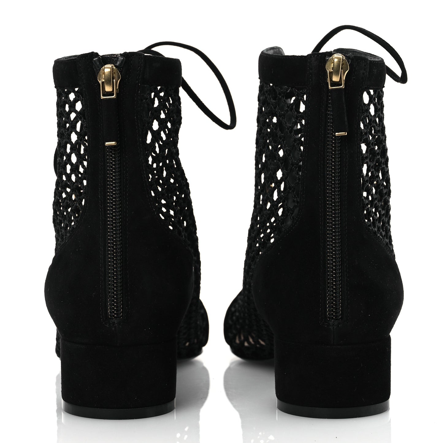 Suede Laminated Resille Naughtily-D 30mm Ankle Boots 40 Black