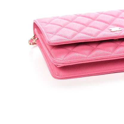 Chanel Caviar Quilted Wallet on Chain WOC Pink 8 of 11