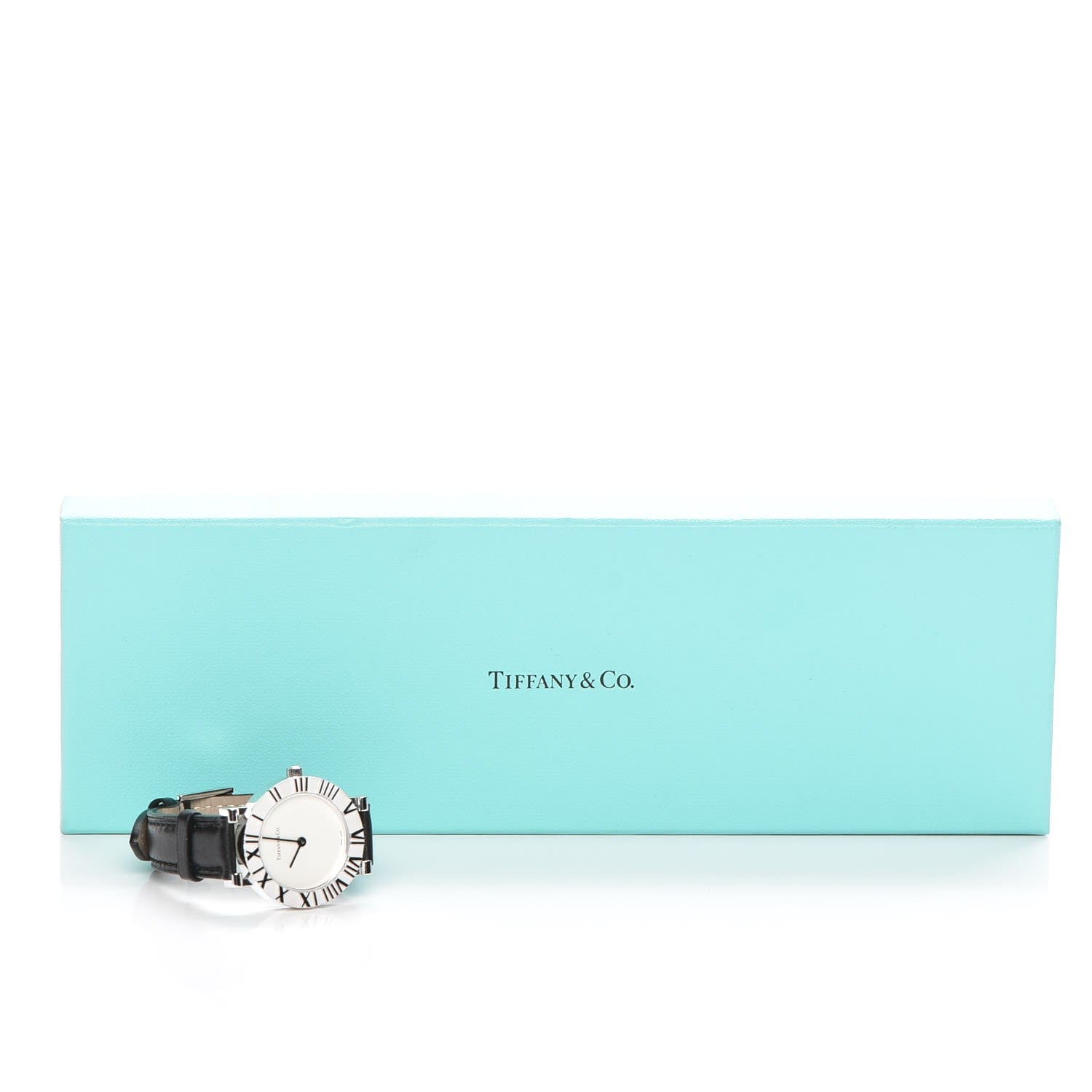 Tiffany Sterling Silver Calfskin 29mm Atlas Quartz Watch Black 13 of 13