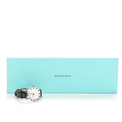 Tiffany Sterling Silver Calfskin 29mm Atlas Quartz Watch Black 13 of 13