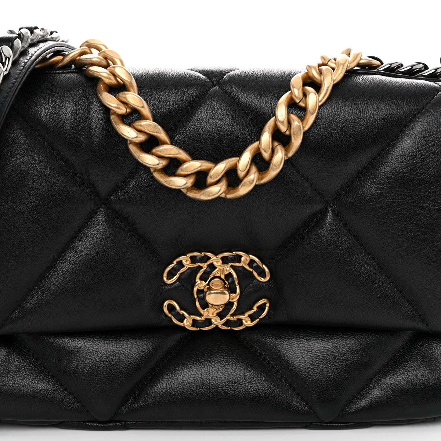 Lambskin Quilted Medium Chanel 19 Flap Black