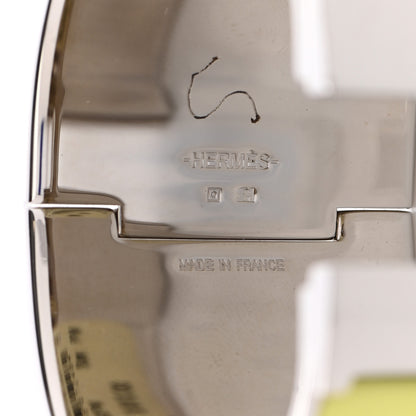 Hermes Enamel Extra Wide Clic Clac H Bracelet PM Jaune Canari 5 of 5