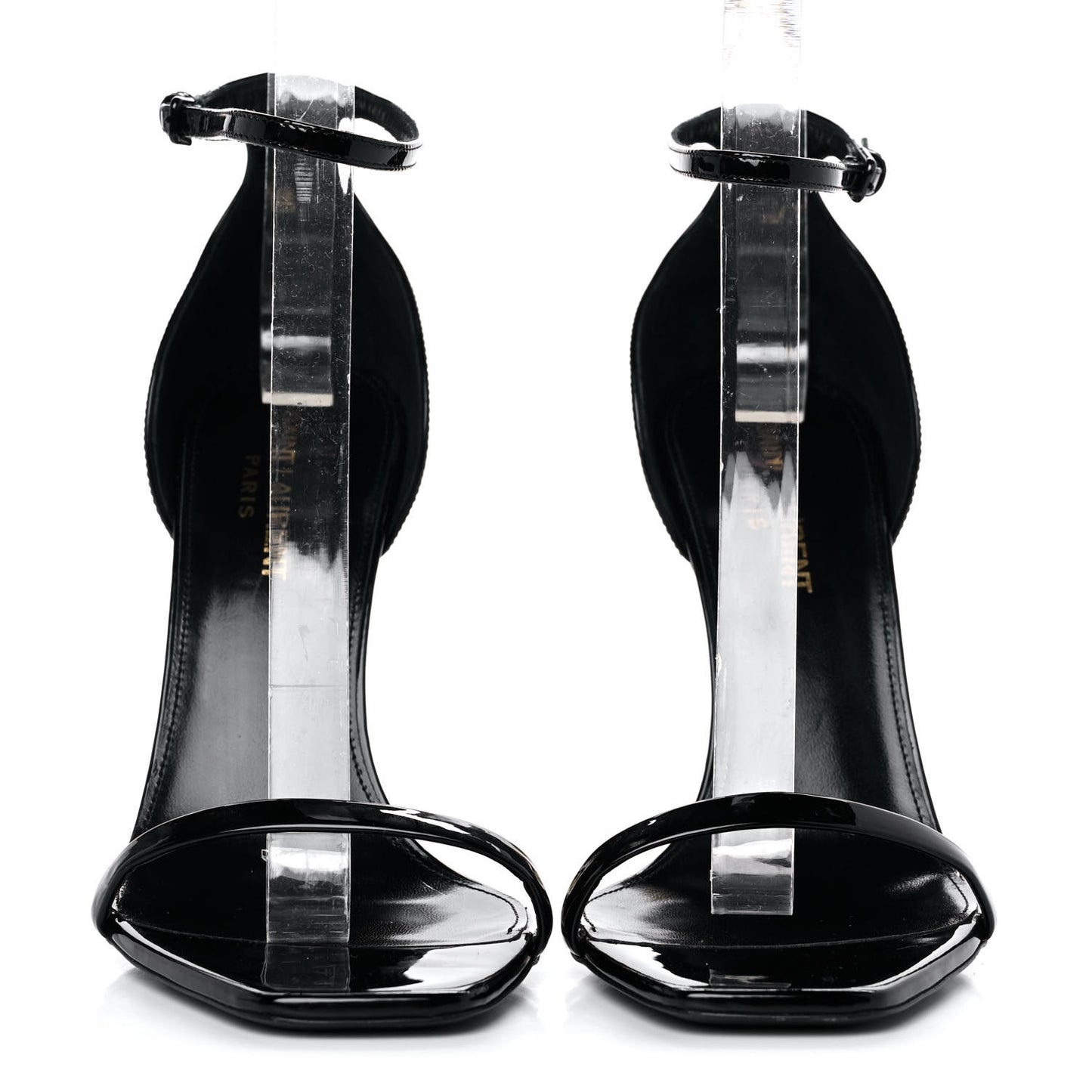 Patent Calfskin Opyum Sandals 38 Black