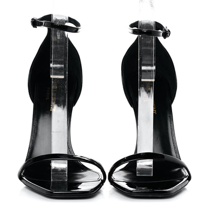 Saint Laurent Patent Calfskin Opyum Sandals 38 Black 2 of 8