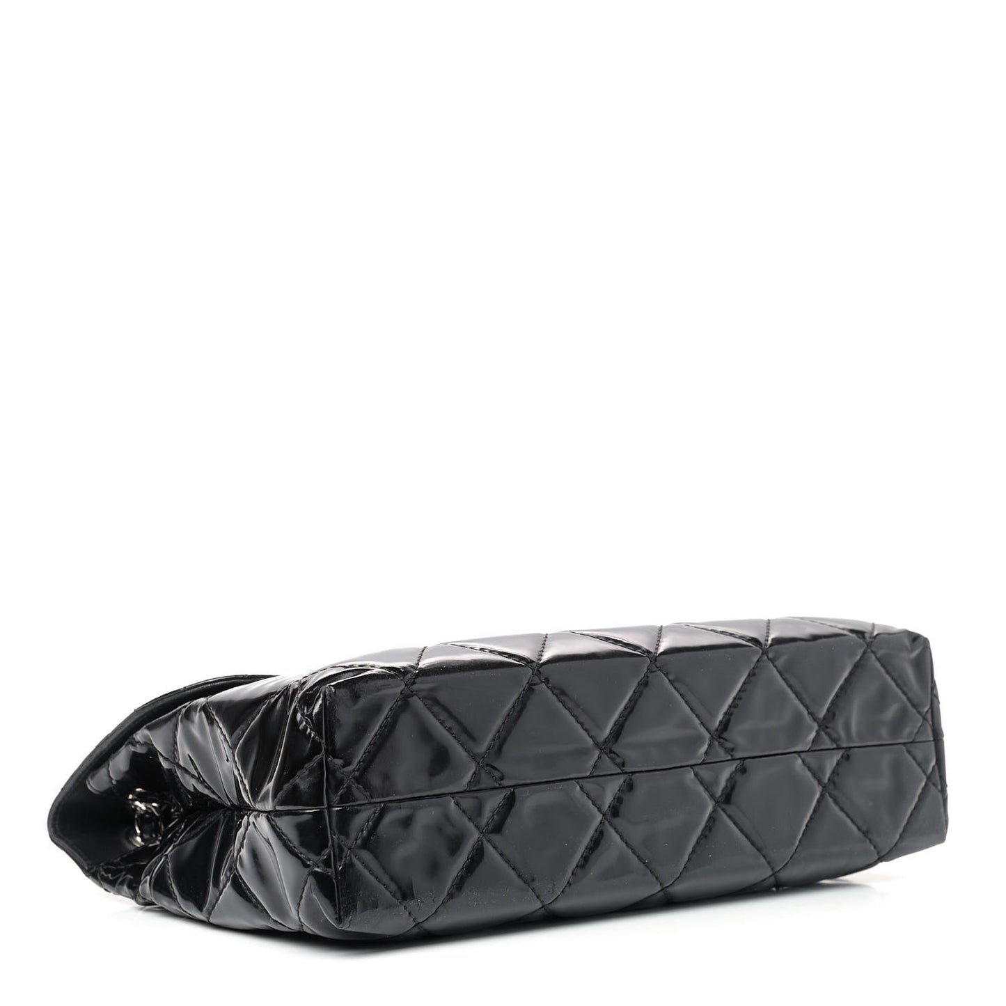 Vinyl Quilted In the Business Flap Bag Black