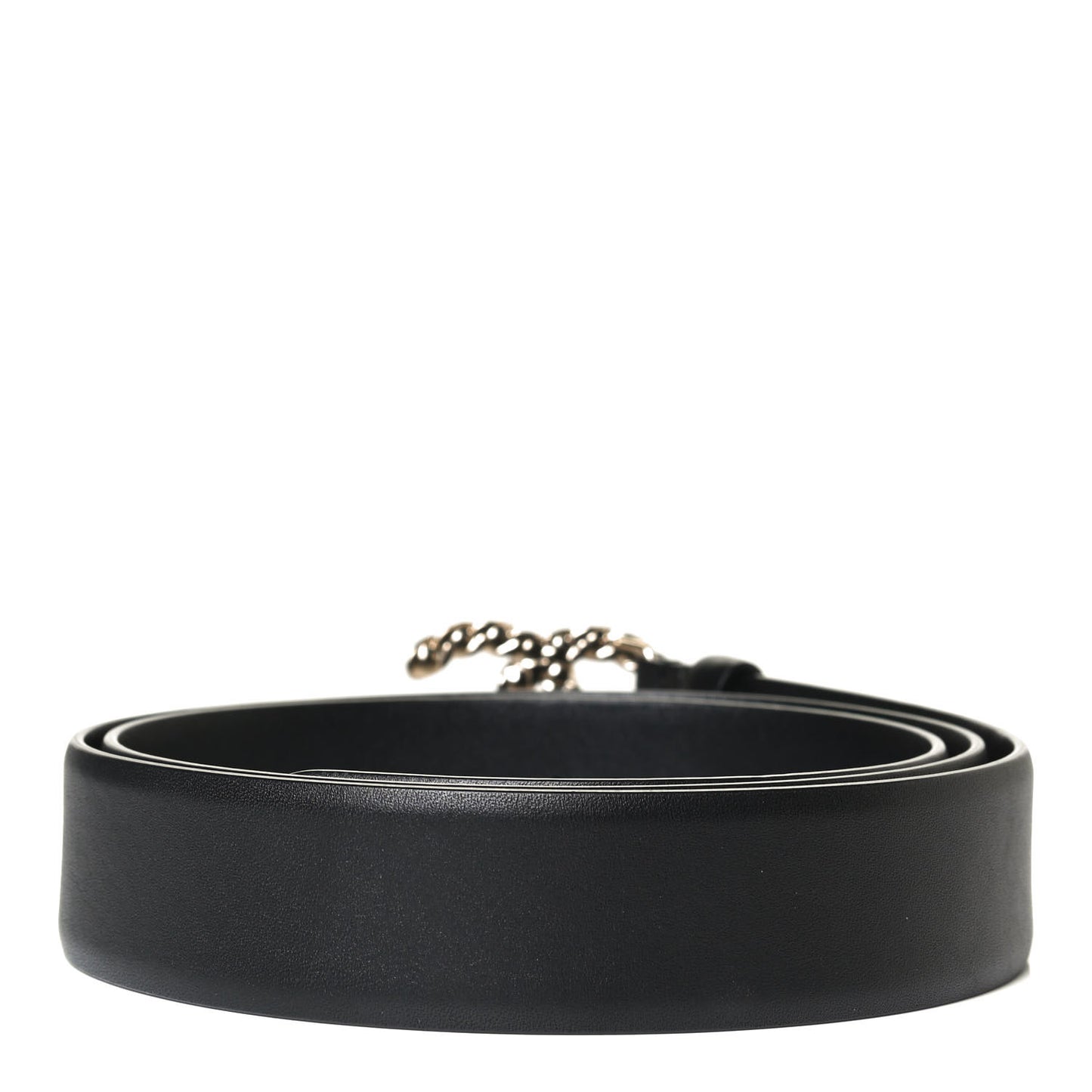 Calfskin Crystal Pearls Coronation CC Belt 95 38 Black
